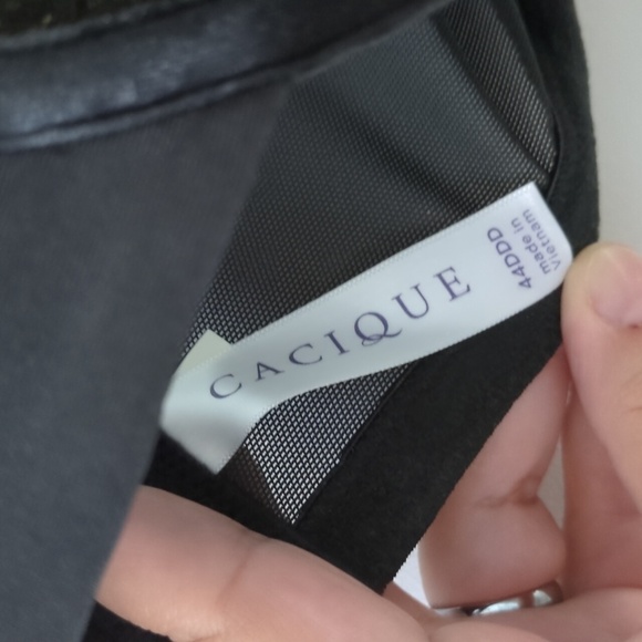 Lane Bryant Cacique sexy black gold Wimsigoth lace bra Sz 44G - Picture 4 of 7